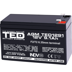 Acumulator 12V Stationar Dimensiuni 151 x 65 x 95 mm Baterie 12V 9.1Ah TED Electric