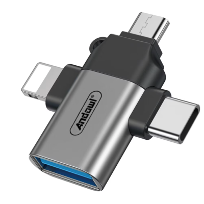 Adaptor OTG 3in1 de la USB 3.0 la Micro USB/Type C/Lightning