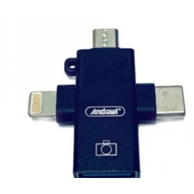 Adaptor OTG 3in1 de la USB 3.0 la Micro USB/Type C/Lightning