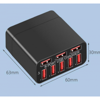 Adaptor priza X82 cu 8 porturi USB Qualcomm 3.0 40W