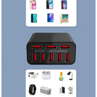 Adaptor priza X82 cu 8 porturi USB Qualcomm 3.0 40W
