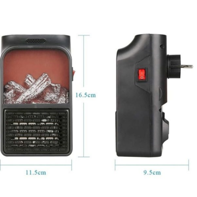 Aeroterma Flame Heater portabila tip SEMINEU cu telecomanda si efect de flacara