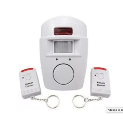 Alarma wireless cu 2 telecomenzi si senzor de miscare cu infrarosu OFF