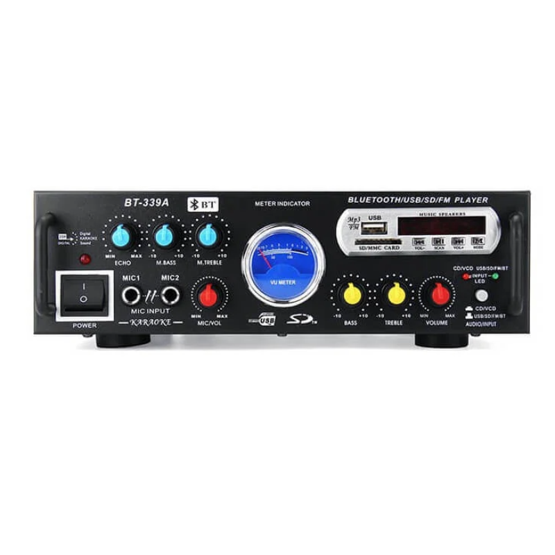 Amplificator audio cu Bluetooth BT-339A statie USB MP3 Radio FM 2x30W / 12V