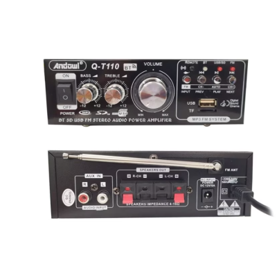 Amplificator Bass Profesional Andowl Q T110 Tip Statie cu Bluetooth Negru