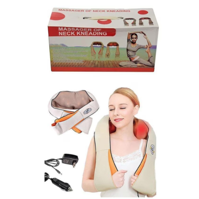 Aparat de Masaj Gat Umeri Spate Cervical Lombar Role 3D Infrarosu 24W Bej