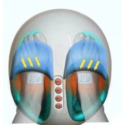 Aparat de masaj pentru picioare Shiatsu 3 trepte intensitate telecomanda 40 W alb/albastru
