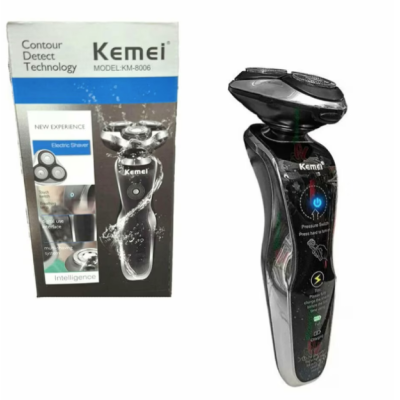 Aparat de ras electric fara fir Kemei KM 8006 pentru barbierit umed si uscat