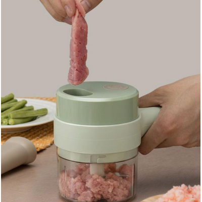 Aparat de tocat si feliat automat verde pentru fructe legume si condimente ACUMULATOR