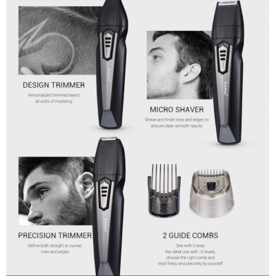 Aparat de tuns 8 in 1 Kemei KM 640 capilar si contur acumulator negru