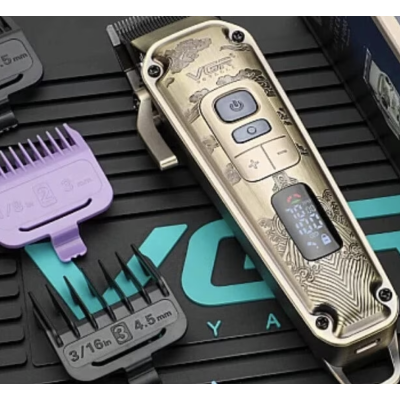 Aparat de Tuns Fara Fir V005 Carcasa Metalica 8 Distantiere Lama din Otel Inoxidabil