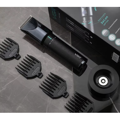 Aparat de tuns fara fir VGR V698 4 distantiere afisaj LED cu suport incarcare USB