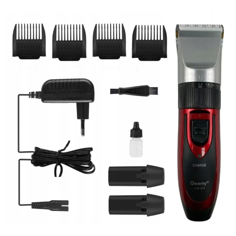 Aparat de tuns Geemy 9 in 1 model GM 550 cu accesorii Rosu