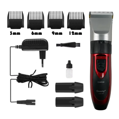 Aparat de tuns Geemy 9 in 1 model GM 550 cu accesorii Rosu