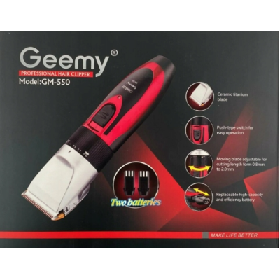 Aparat de tuns Geemy 9 in 1 model GM 550 cu accesorii Rosu