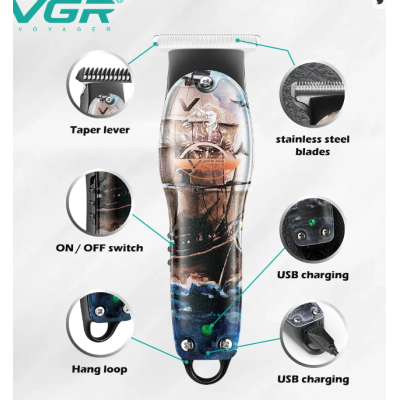 Aparat de tuns profesional VGR V-953 pentru barba si par Multicolor