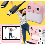 Aparat foto instant copii 10 role 48px FULL HD 5 jocuri player muzical