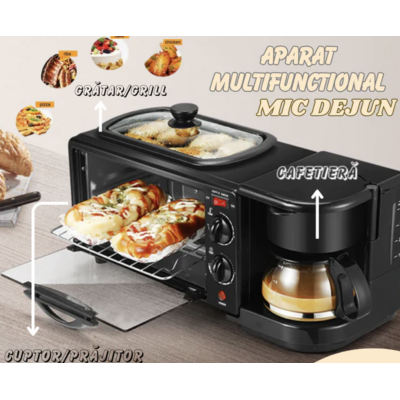 Aparat multifunctional electric 3 in 1 Mic Dejun cuptor grill filtru cafea LEIHMANN