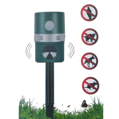 Aparat solar impotriva daunatorilor VERDE cu ultrasunete pentru gradina cu tarus buton on/off