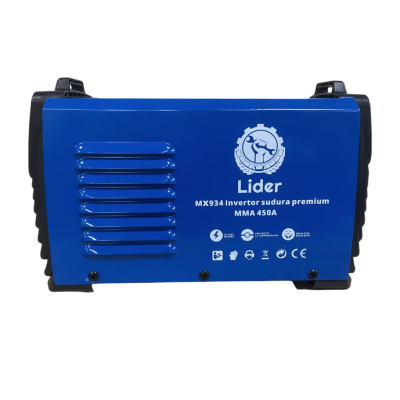 Aparat sudura LIDER PREMIUM MMA 450 A MX934 afisaj electronic cablu 12mm / 3m valiza transport