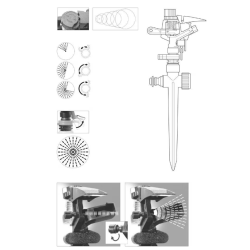 Aspersor metalic cu 6 moduri de dispersie