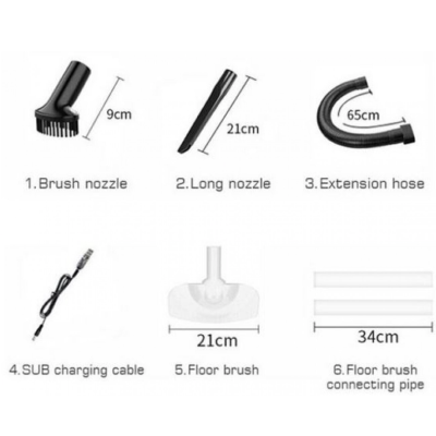 Aspirator ALB de mana JB-168 portabil silentios aspiratie puternica cu Usb 120W Alb