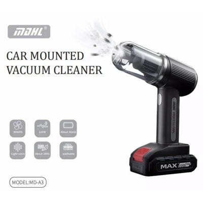 Aspirator auto portabil reincarcabil MDHL MD A3 cu acumulator si multiple capete