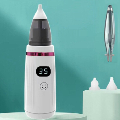 Aspirator cu DISPLAY Electric  Nazal pentru Bebelusi cu 5 Viteze Alb