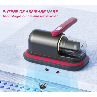 Aspirator portabil acarieni si praf cu acumulator tehnologie UV C