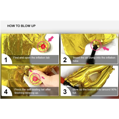 Balon din folie PartyGo Love FB 0522 Auriu