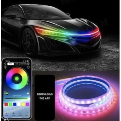 Banda decorativa Led Q D304 RGB pentru masina lungime 1, 8m 12V cu aplicatie