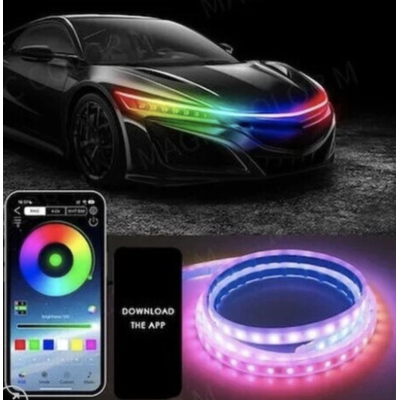 Banda decorativa Led Q D304 RGB pentru masina lungime 1, 8m 12V cu aplicatie