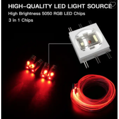 Banda led auto fibra optica cu bluetooth