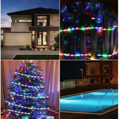 Banda LED multicolora Q ZD933 cu panou solar si telecomanda 5 metri