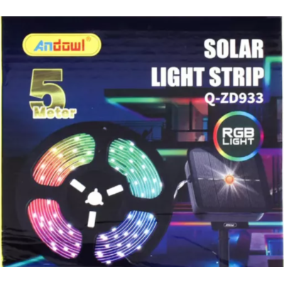 Banda LED multicolora Q ZD933 cu panou solar si telecomanda 5 metri