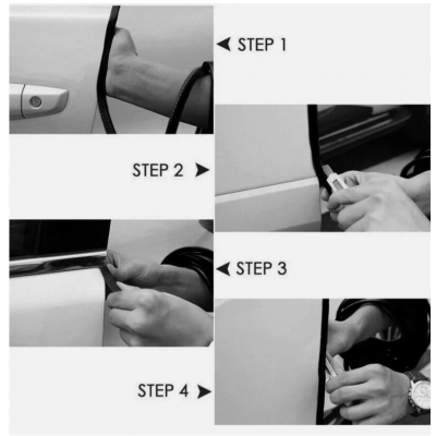 Banda Protectie Usa Auto Neagra din Cauciuc 5M 