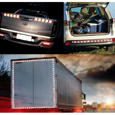 UB Banda reflectorizanta ALBA cu sageata ROSIE tip fagure rola 25m x 5 cm