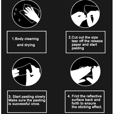 Banda reflectorizanta alba tip fagure 50 x 5 cm OMOLOGATA