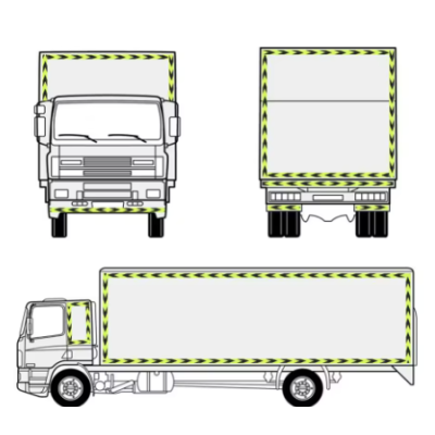 Banda reflectorizanta VERDE cu sageata NEAGRA tip fagure rola 25m x 5 cm