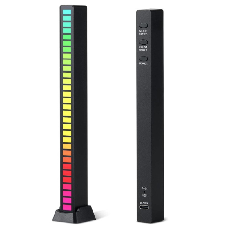 Bara RGB 32 leduri sincronizare muzicala 18 culori (bara de ritm) ACUMULATOR + USB C