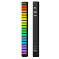 Bara RGB 32 leduri sincronizare muzicala 18 culori (bara de ritm) ACUMULATOR + USB C