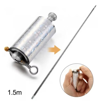 Baston Extensibil Automat cu Siguranta Metalic 150 cm Deschis 6 cm Inchis