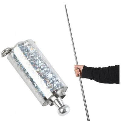 Baston Extensibil Automat cu Siguranta Metalic 150 cm Deschis 6 cm Inchis