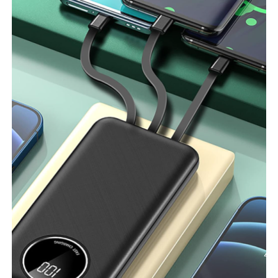 UB Baterie externa 10000mAh capacitate 5 iesiri si cabluri pentru smartphone si display