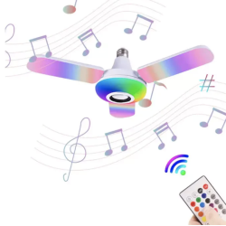Bec cu patru brate lumina multicolora functie muzicala prin bluetooth si telecomanda