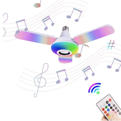 Bec cu patru brate lumina multicolora functie muzicala prin bluetooth si telecomanda