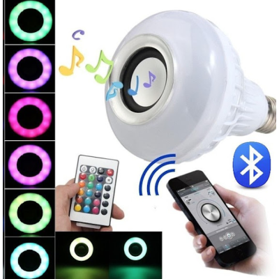 Bec led cu difuzor Bluetooth si telecomanda