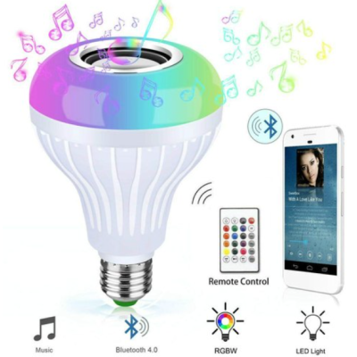 Bec led cu difuzor Bluetooth si telecomanda