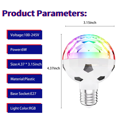 Bec LED E27 rotativ cu lumina ambientala de club