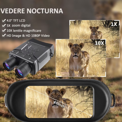 Binoclu profesional QNV01 cu vedere nocturna IR HD negru